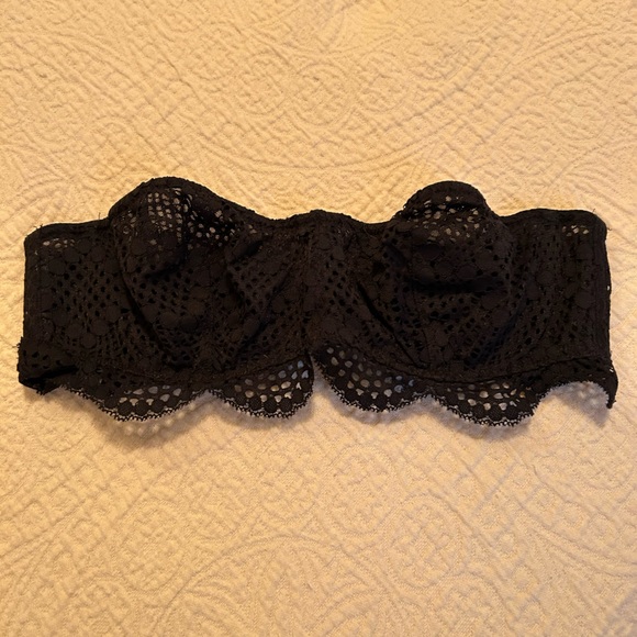 Victoria Secret Bandeau Bralette Bra Strapless Daisy Lace Unlined No Padding - Picture 3 of 3